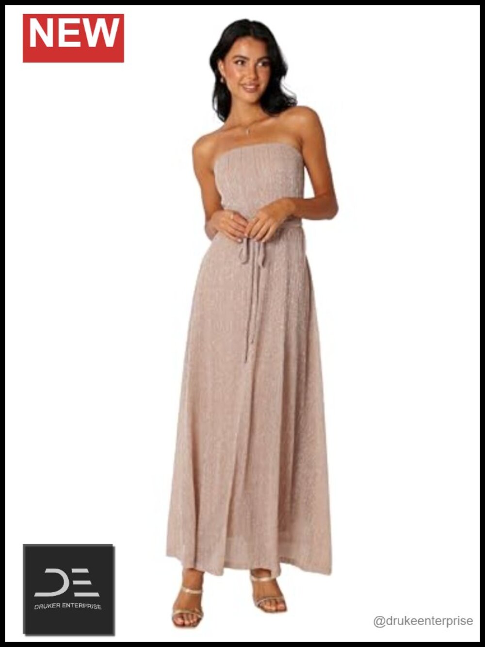 Strapless A-Line Maxi Dress Square Neck Sleeveless Party Wedding Guest